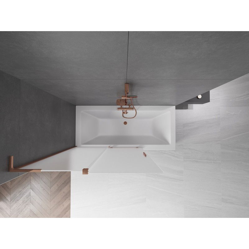 Mexen Velar L 2-panel sliding bath screen 120 x 150 cm, frosted, rose gold - 896-120-003-31-60