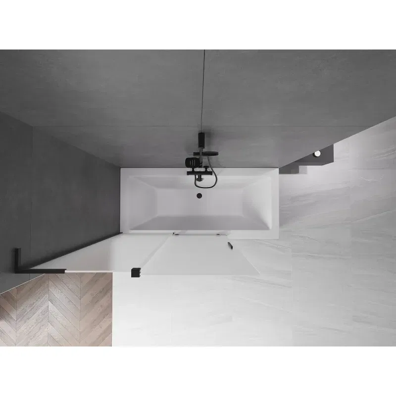 Mexen Velar L shower screen 2-piece sliding 120 x 150 cm, frost, black - 896-120-003-31-70