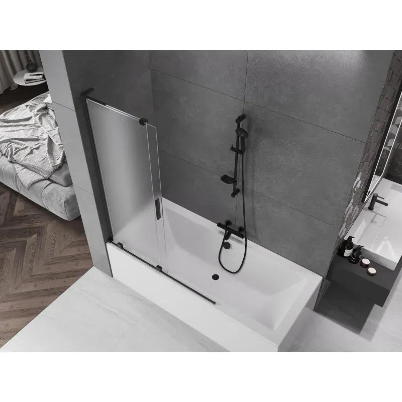 Mexen Velar L shower screen 2-piece sliding 120 x 150 cm, frost, black - 896-120-003-31-70
