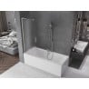 Mexen Velar L Bathtub Screen 2-panel Sliding 120 x 150 cm, Frosted, Brushed Nickel - 896-120-003-31-97