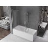 Mexen Velar L Bathtub Screen 2-panel Sliding 120 x 150 cm, Frosted, Brushed Nickel - 896-120-003-31-97