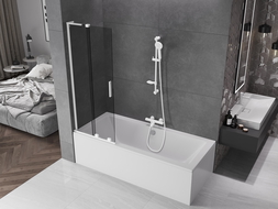 Mexen Velar L 2-wing sliding bath screen 75 x 150 cm, graphite, white - 896-075-003-41-20