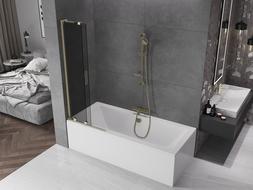 Mexen Velar L 2-wing sliding bath screen 70 x 150 cm, graphite, gold - 896-070-003-41-50