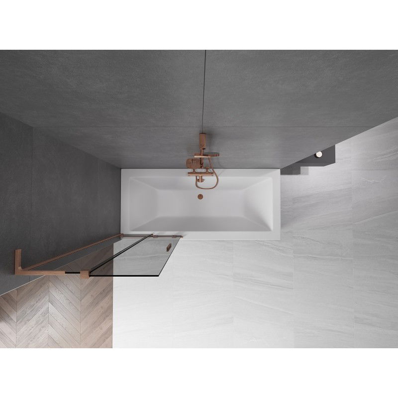 Mexen Velar L shower screen 2-wing sliding 75 x 150 cm, graphite, brushed copper - 896-075-003-41-65