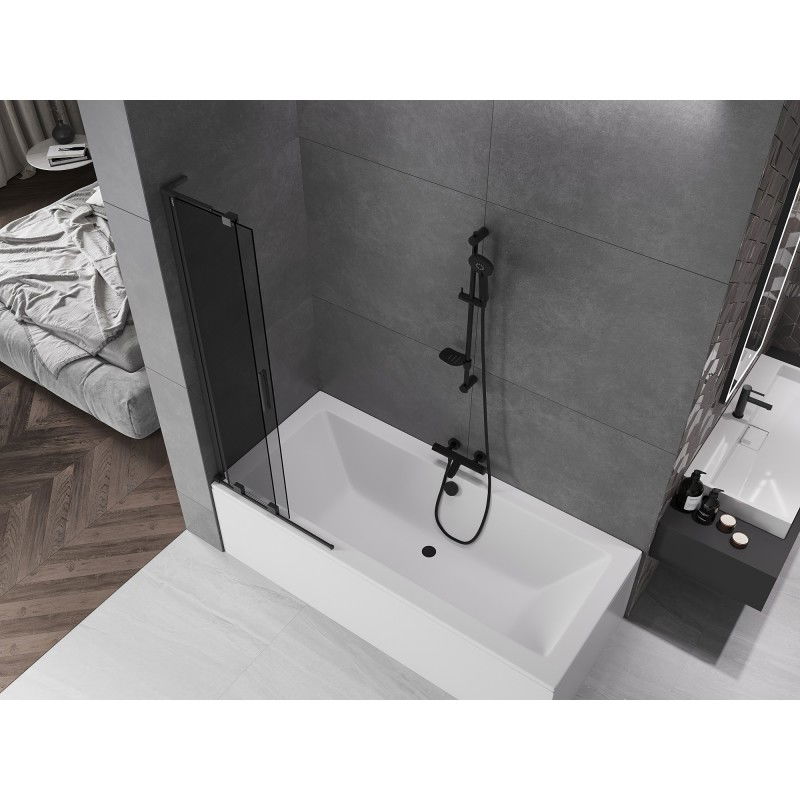 Mexen Velar L 2-panel sliding bath screen 70 x 150 cm, graphite, black - 896-070-003-41-70