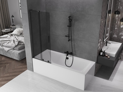 Mexen Velar L 2-panel sliding bath screen 75 x 150 cm, graphite, black - 896-075-003-41-70