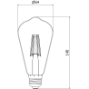 Mexen Vintis LED Filament Bulb E27, ST64, 4W, Warm - 2200K, 300 lm, smoke - L152-E27-0422-70