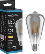 Mexen Vintis LED Filament Bulb E27, ST64, 4W, Warm - 2200K, 300 lm, smoke - L152-E27-0422-70