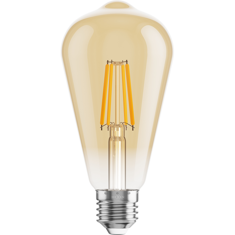 Mexen Vintis LED Filament Bulb E27, ST64, 6W, Warm - 2200K, 600 lm, amber - L152-E27-0622-50