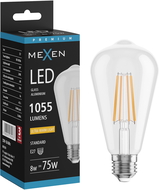 Mexen Vintis LED Filament Bulb E27, ST64, 8W, Warm - 2200K, 1055 lm, clear - L152-E27-0822-00