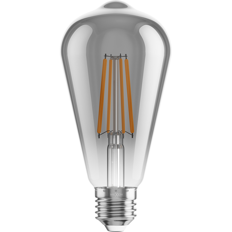 Mexen Vintis LED Filament Bulb E27, ST64, 8W, Warm - 2200K, 600 lm, smoke - L152-E27-0822-70