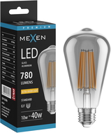 Mexen Vintis LED Filament Bulb E27, ST64, 10W, Warm - 2200K, 780 lm, smoke - L152-E27-1022-70
