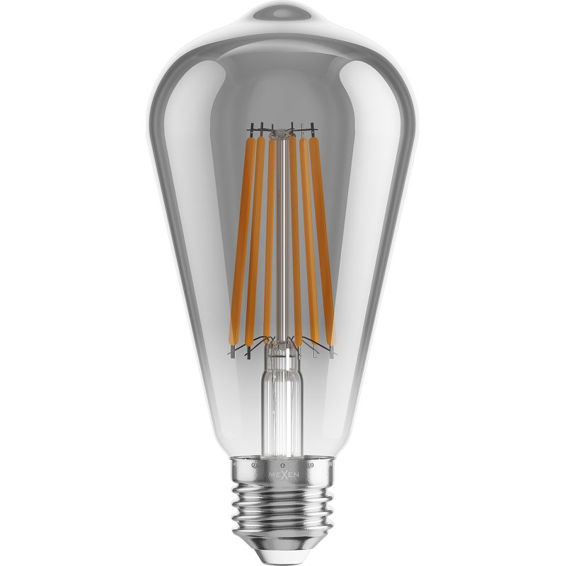 Mexen Vintis LED filament bulb E27, ST64, 10W, Warm - 2700K, 780 lm, smoke - L152-E27-1027-70