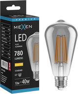 Mexen Vintis LED filament bulb E27, ST64, 10W, Warm - 2700K, 780 lm, smoke - L152-E27-1027-70