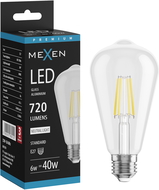 Mexen Vintis LED Filament Bulb E27, ST64, 6W, Neutral - 4000K, 720 lm, Clear - L152-E27-0640-00