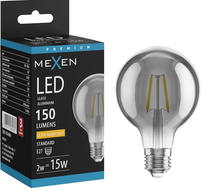 Mexen Vintis LED Filament Bulb E27, G80, 2W, Warm - 2200K, 150 lm, smoke - L155-E27-0222-70