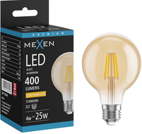Mexen Vintis LED Filament Bulb E27, G80, 4W, Warm - 2700K, 400 lm, amber - L155-E27-0427-50