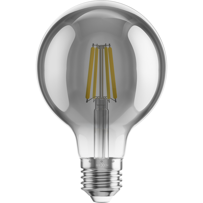 Mexen Vintis LED Filament Bulb E27, G80, 6W, Warm - 2700K, 510 lm, smoke - L155-E27-0627-70