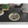 Mexen Diego granite kitchen sink 1-bowl 488 x 480 mm, beige, black siphon - 6512481000-69-B