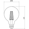 Mexen Vintis LED Filament Bulb E27, G80, 10W, Neutral - 4000K, 1320 lm, clear - L155-E27-1040-00