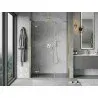 Mexen Mist-H left hinged shower door 135 cm, transparent, gold - 8A5-135-001-50-00-L