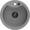 Mexen Diego 1-basin granite sink 488 x 480 mm, grey, black siphon - 6512481000-71-B