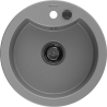 Mexen Diego granite sink 1-bowl 488 x 480 mm, gray, black siphon - 6512481000-71-B