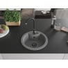 Mexen Diego 1-basin granite sink 488 x 480 mm, grey, black siphon - 6512481000-71-B