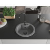 Mexen Diego granite sink 1-bowl 488 x 480 mm, gray, black siphon - 6512481000-71-B