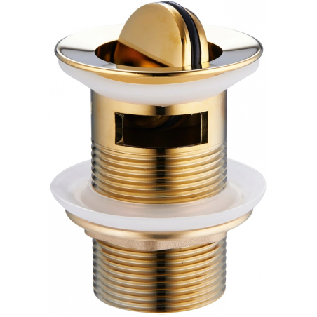 Mexen rotary click-clack drain stopper with overflow, gold - 79923-50