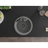 Mexen Diego 1-basin granite sink 488 x 480 mm, grey, black siphon - 6512481000-71-B