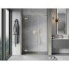 Mexen Mist-H 145 cm Left Hinged Shower Door, Transparent, Brushed Gold - 8A5-145-001-55-00-L