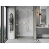Mexen Mist-H 145 cm Left Hinged Shower Door, Transparent, Brushed Gold - 8A5-145-001-55-00-L
