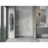 Mexen Mist-H left hinged shower door 155 cm, transparent, brushed gold - 8A5-155-001-55-00-L