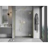 Mexen Mist-H shower door, right hinged 155 cm, transparent, brushed gold - 8A5-155-001-55-00-P