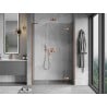 Mexen Mist-H right hinged shower door 140 cm, transparent, brushed copper - 8A5-140-001-65-00-P