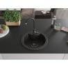 Mexen Diego single-bowl granite sink 488 x 480 mm, black/gold metallic, black siphon - 6512481000-75-B