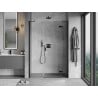 Mexen Mist-H right swinging shower door 140 cm, transparent, black - 8A5-140-001-70-00-P