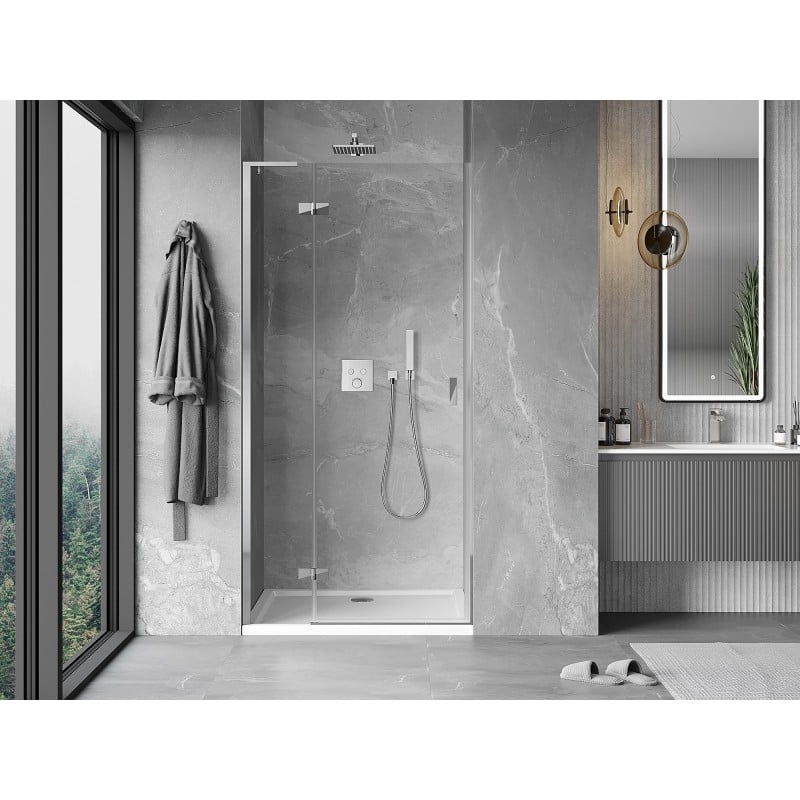 Mexen Mist-H L left-side hinged shower door 75 cm, transparent, chrome - 8A5L-075-000-01-00-L