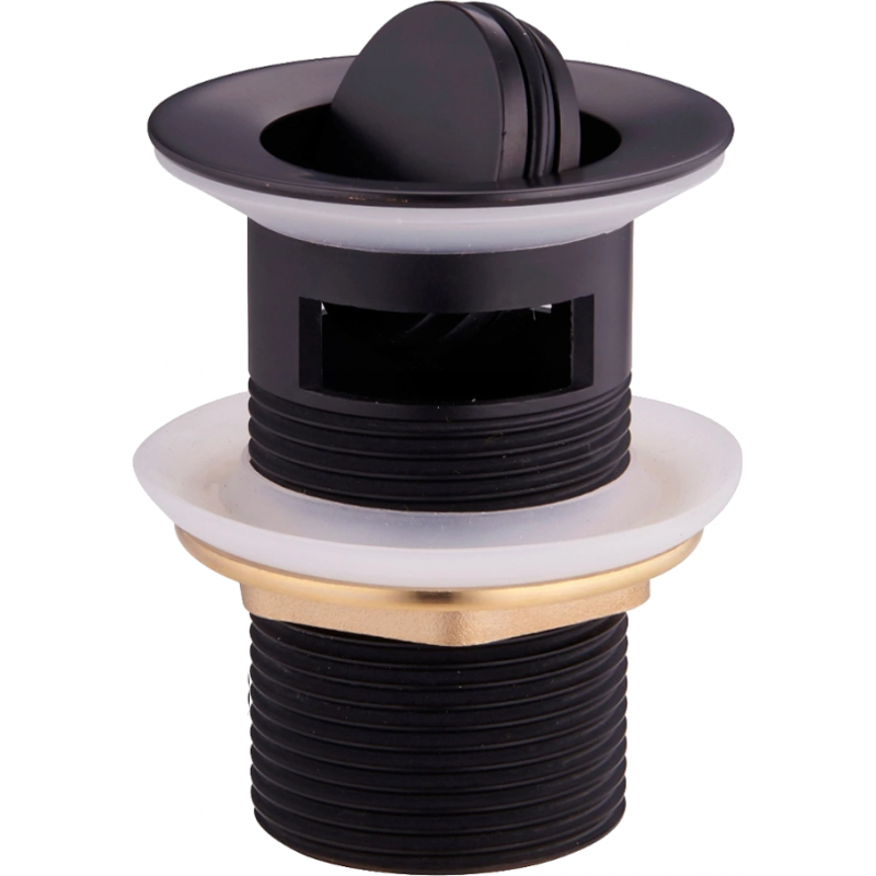 Mexen click-clack rotary plug with overflow, black - 79923-70