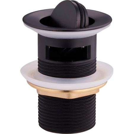 Mexen click-clack rotary drain stopper with overflow, black - 79923-70