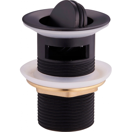 Mexen click-clack rotary plug with overflow, black - 79923-70