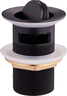 Mexen click-clack rotary drain stopper with overflow, black - 79923-70