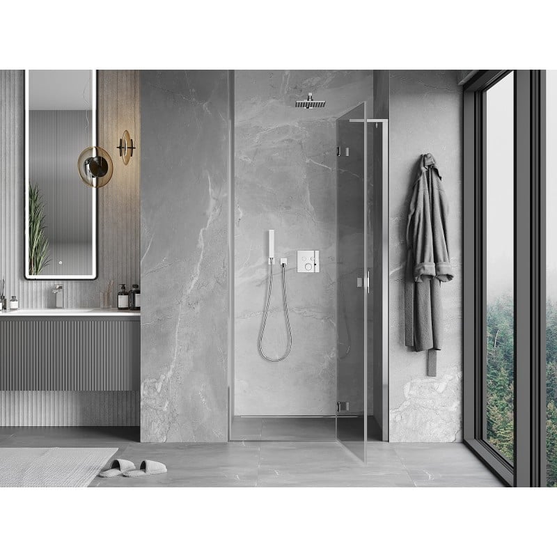 Mexen Mist-H L Right Hinged Shower Door 85 cm, Transparent, Chrome - 8A5L-085-000-01-00-P