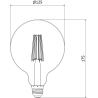 Mexen Vintis LED Filament Bulb E27, G125, 10W, Neutral - 4000K, 1320 lm, Clear - L158-E27-1040-00