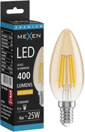 Mexen Vintis LED Filament Bulb E14, C35, 4W, Warm - 2200K, 400 lm, amber - L154-E14-0422-50