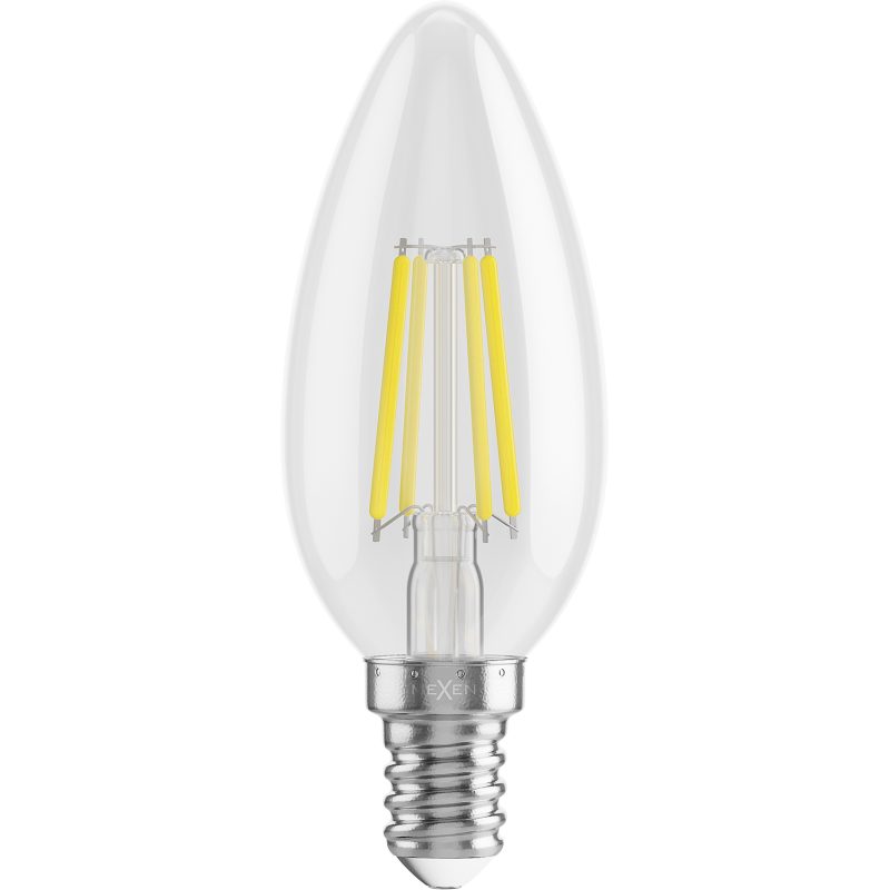 Mexen Vintis LED Filament Bulb E14, C35, 4W, Neutral - 4000K, 470 lm, clear - L154-E14-0427-00 - L154-E14-0440-00