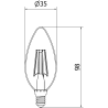 Mexen Vintis LED Filament Bulb E14, C35, 4W, Neutral - 4000K, 470 lm, clear - L154-E14-0427-00 - L154-E14-0440-00