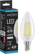 Mexen Vintis LED Filament Bulb E14, C35, 4W, Neutral - 4000K, 470 lm, clear - L154-E14-0427-00 - L154-E14-0440-00