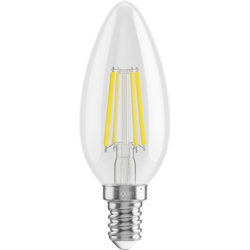 Mexen Vintis LED Filament Bulb E14, C35, 6W, Neutral - 4000K, 720 lm, clear - L154-E14-0640-00